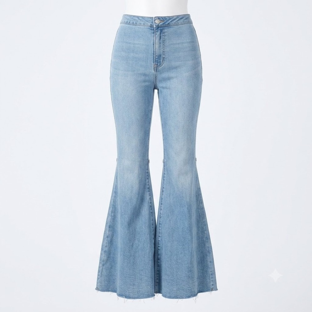 We The Free Free People Just Float On Flare Jeans Blue High Rise 26 OB661701